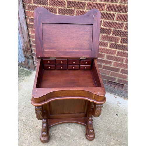 472 - A reproduction mahogany davenport