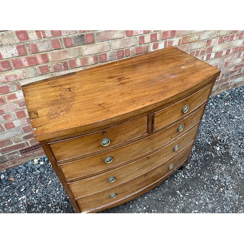 437 - A Victorian mahogany bow front chest of drawers