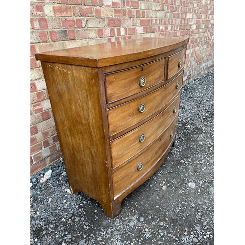 437 - A Victorian mahogany bow front chest of drawers