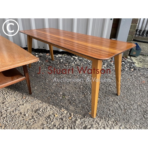 156 - Two rectangular teak coffee tables