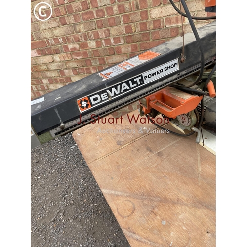 201 - A Dewalt radial arm powershop cross cut saw