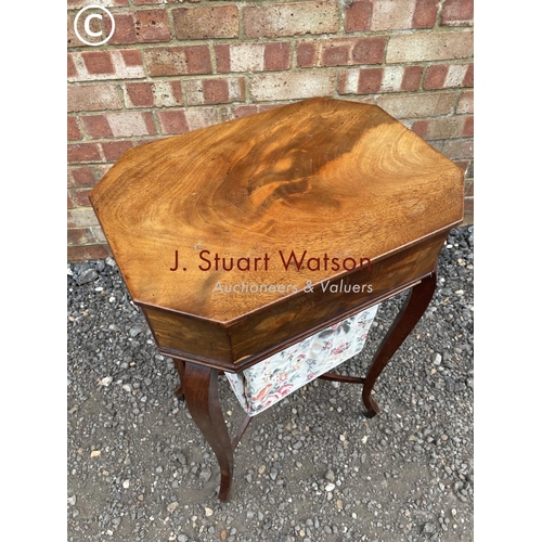 216 - A Victorian mahogany sewing box