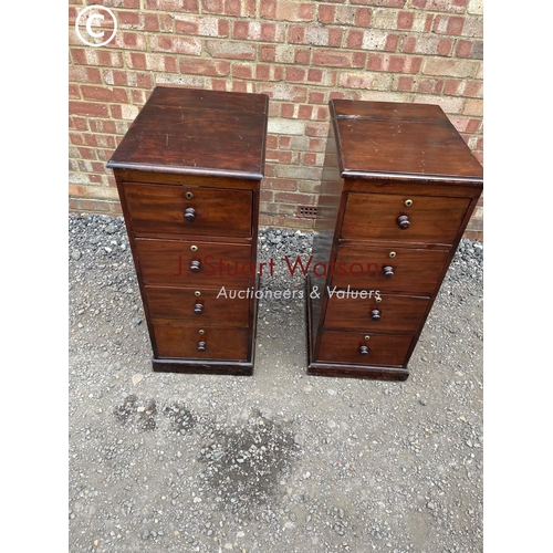 220 - A pair of Victorian mahogany four drawer office chests 40x55x92