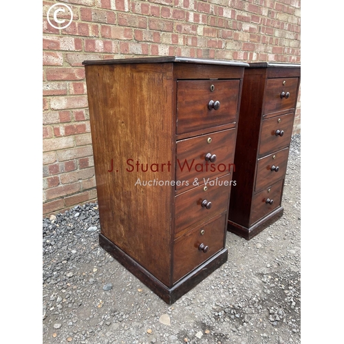 220 - A pair of Victorian mahogany four drawer office chests 40x55x92