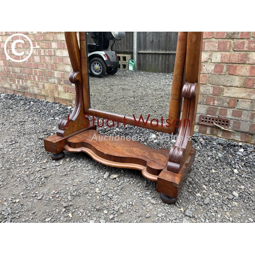 226 - A Victorian mahogany cheval swing mirror