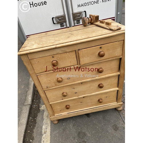 276 - An  antique pine chest of drawers for repair and restoration