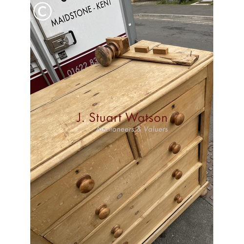 276 - An  antique pine chest of drawers for repair and restoration