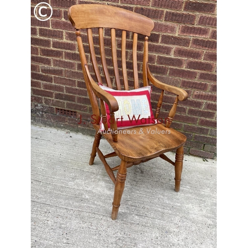 282 - A country farmhouse style Windsor carved chair, height to seat 45cm