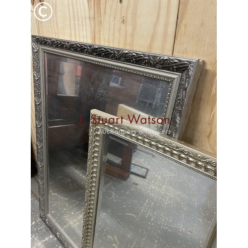 354 - Three large silver gilt framed mirrors largest 70x105