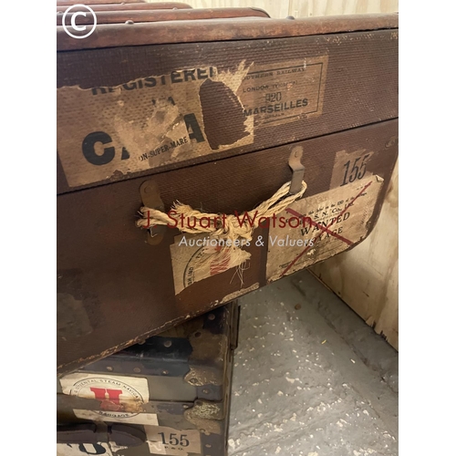 356 - Two large vintage travelling trunks