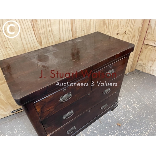 358 - An edwardian chest of four drawers 99x43x96