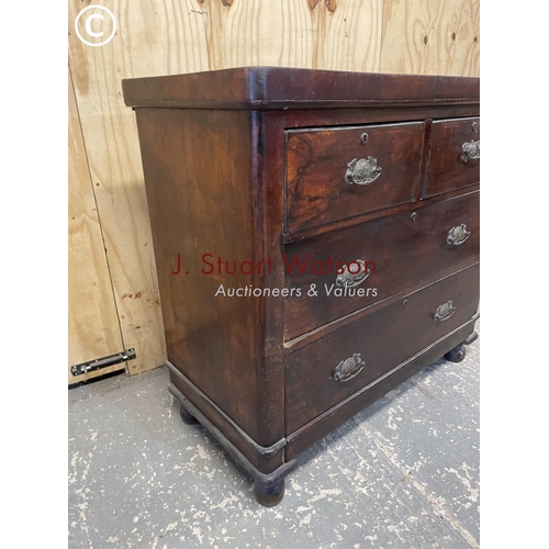 358 - An edwardian chest of four drawers 99x43x96