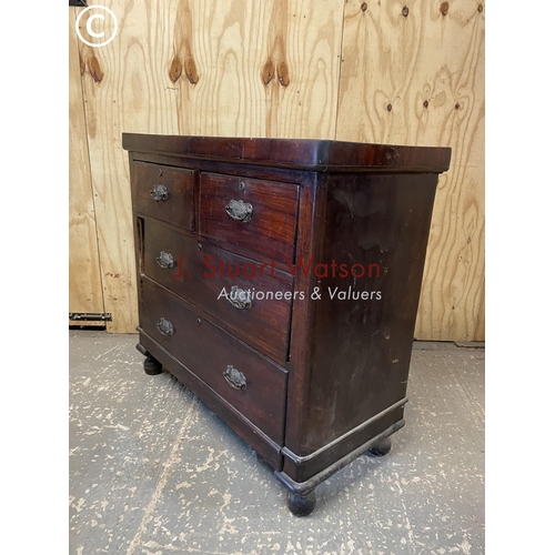 358 - An edwardian chest of four drawers 99x43x96