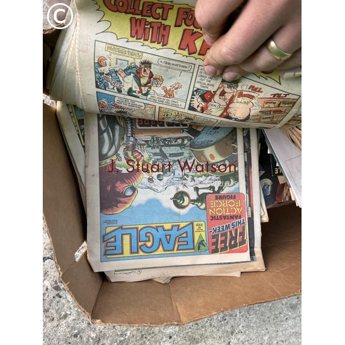 392 - A box of vintage eagle and tiger comics