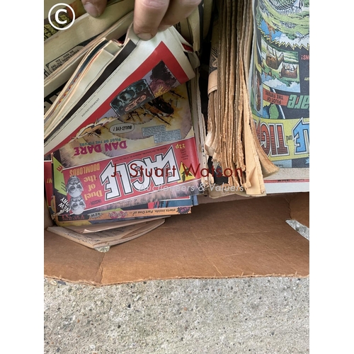 392 - A box of vintage eagle and tiger comics