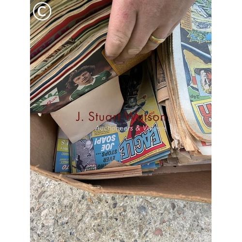 392 - A box of vintage eagle and tiger comics