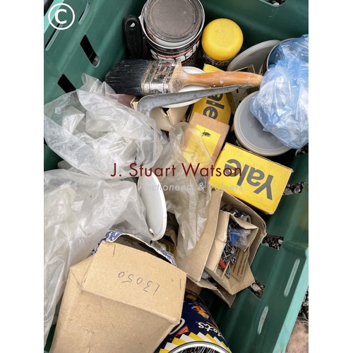 438 - Two wooden tool boxes together with five boxes of assorted tools and fittings