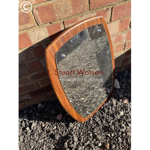 51 - A mid century teak mirror