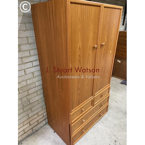 162 - A  mid century g plan teak combination wardrobe