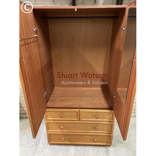 162 - A  mid century g plan teak combination wardrobe