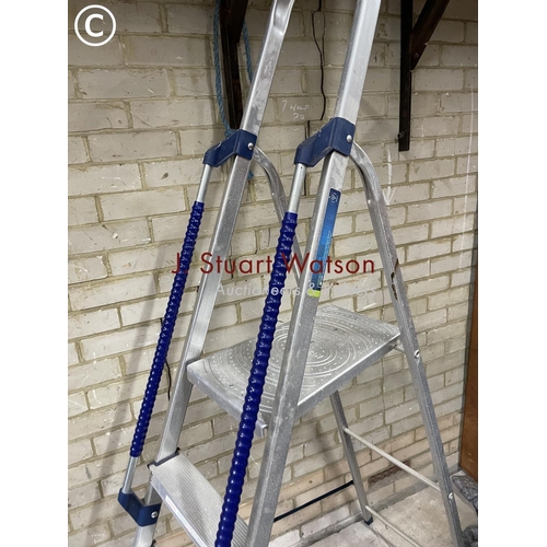 168 - Youngman step ladder, steps and barrow