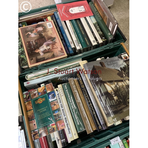 186 - Three trays of books, craft and garden interest