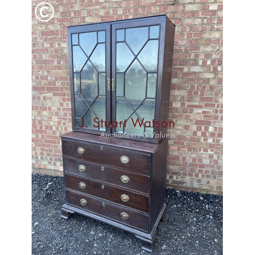 21 - A very large Georgian mahogany secretaire Bookcase cupboard