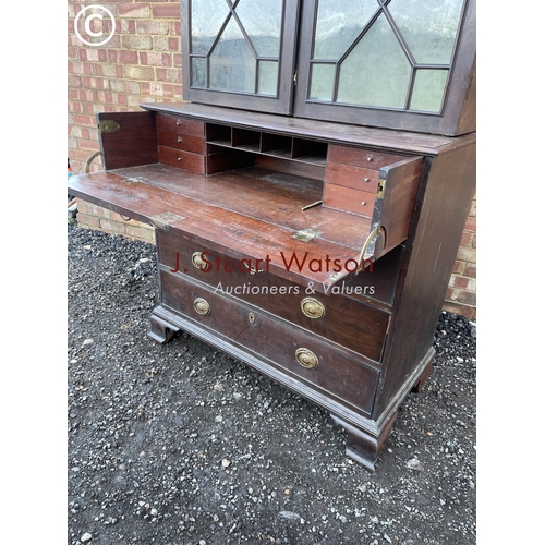 21 - A very large Georgian mahogany secretaire Bookcase cupboard