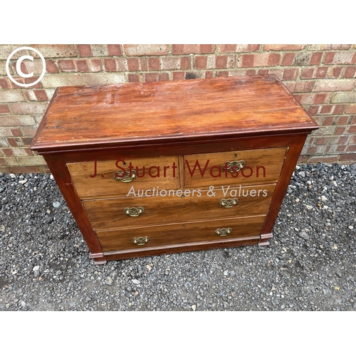 255 - A satinwood chest  of four drawers