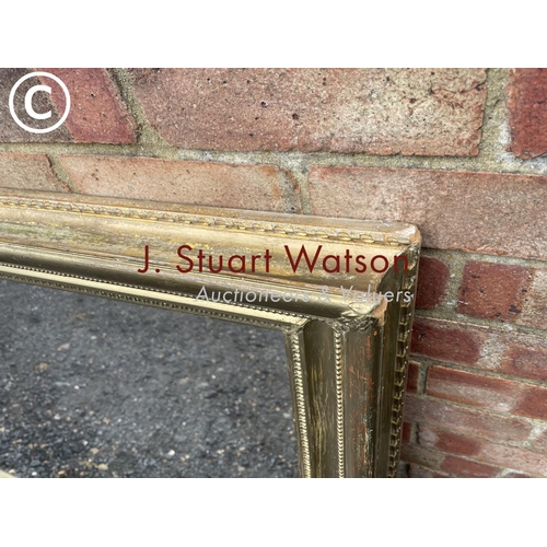 3 - A large antique gold gilt overmantle mirror 140x98