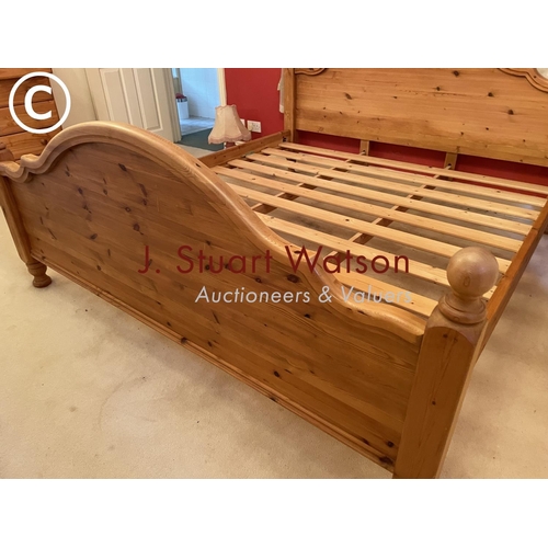 330 - A pine king size bed frame