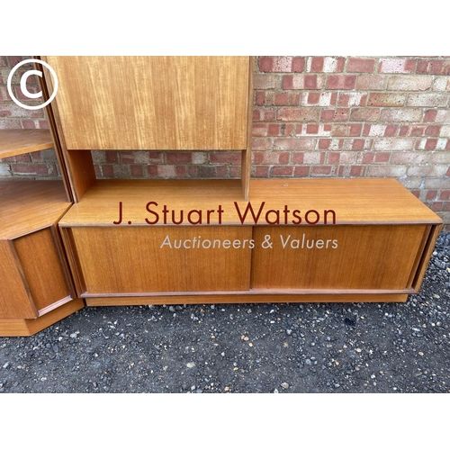 363 - A mid century g plan teak sectional lounge unit