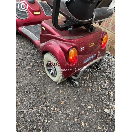 377 - Roma mobility scooter in working order with key and charger - puncture to ime tyre