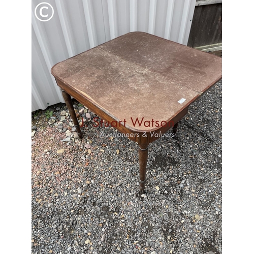 384 - A Victorian mahogany fold over card table