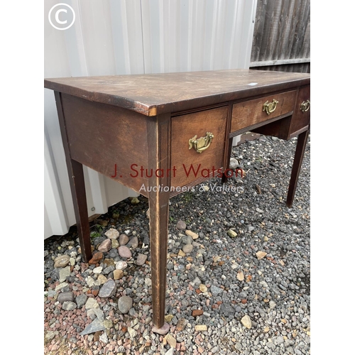 388 - A mahogany three drawer lowboy table