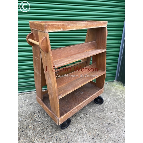 401 - A vintage a frame double sided hospital bookcase 110high 85 wide