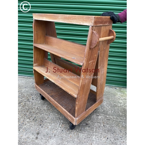 401 - A vintage a frame double sided hospital bookcase 110high 85 wide