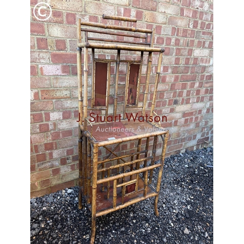 41 - A small antique bamboo hall stand 50cm wide