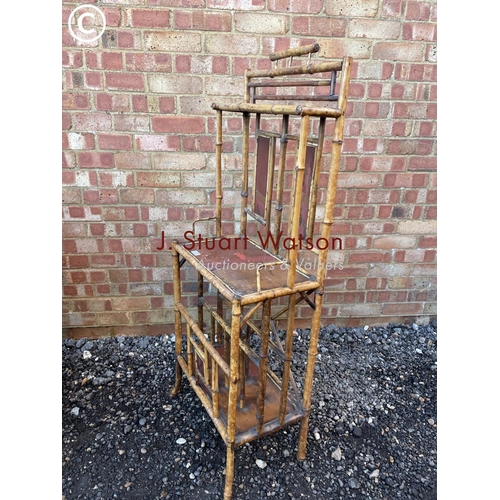 41 - A small antique bamboo hall stand 50cm wide