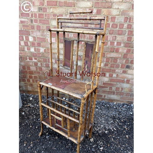 41 - A small antique bamboo hall stand 50cm wide