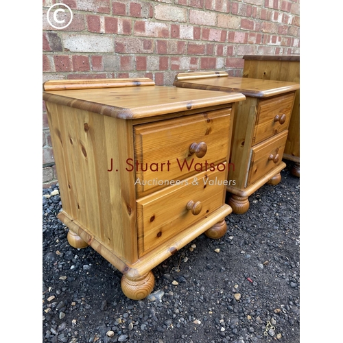 46 - Two pairs of solid pine bedsides