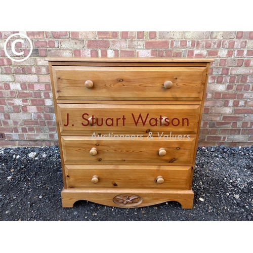 47 - A solid pine chest of four drawers