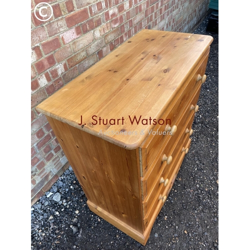 47 - A solid pine chest of four drawers