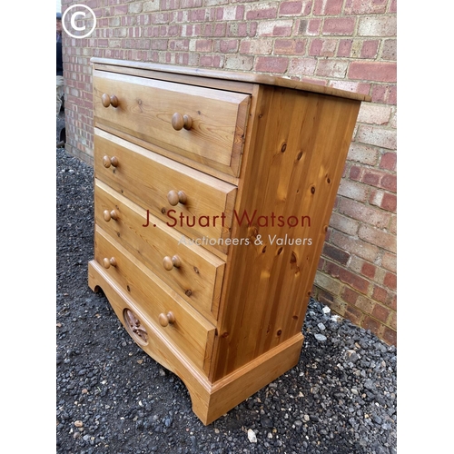 47 - A solid pine chest of four drawers