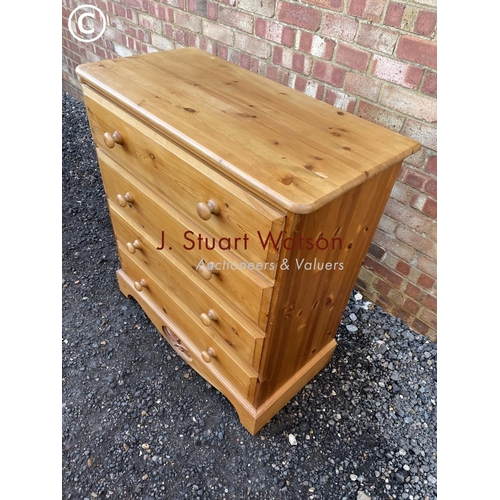 47 - A solid pine chest of four drawers