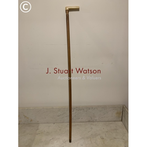 490 - Bone handled Malacca walking cane