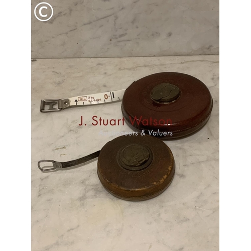 491 - Two Raybone Chesterman leather cased tape measures