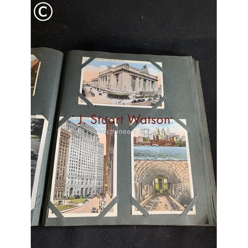 541 - 2 postcard albums with approx 162 cards, Home and abroad