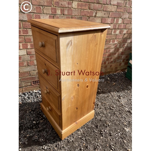 62 - A solid pine chest of four drawers