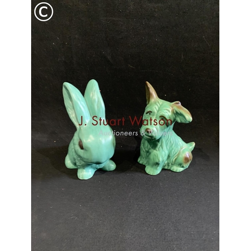 662 - Sylvac rabbit and dog figures, height 18cms